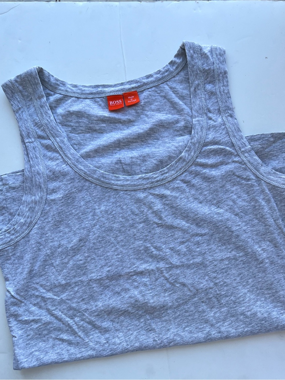 Boss Light Gray Women's Tank Top with Scoop Neck